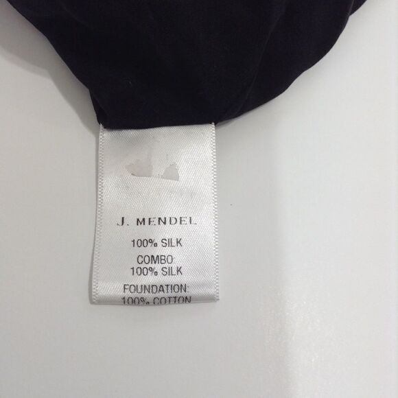 J. Mendel Paris Black Mini Skirt 100% Silk Pleated Fringe Hem Skirt Size Small - Picture 6 of 8